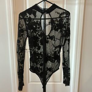 Hot Miami Styles Black Lace Bodysuit